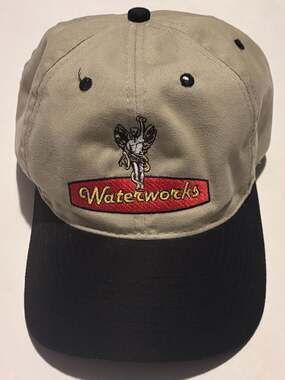 Otto Cap Waterworks Snapback Hat Khaki Black Embroidered Logo